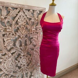 Hot Pink Satin Cache Dress – Glam & Timeless